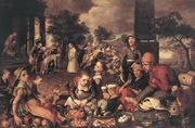 Market Scene with Christ and the Adulteress, 1559 Reproduction