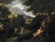 Faun and Cupid in a Landscape Reproduction