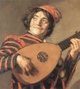 Buffoon Playing a Lute c. 1623 Reproduction