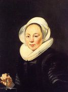 Portrait of a Woman Holding a Balancek Reproduction