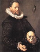 Portrait of a Man Holding a Skull c. 1611 Reproduction