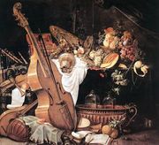 Vanitas Still-Life with Musical Instruments, 1661 Reproduction