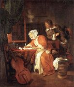 The Letter-Writer Surprised c. 1662 Reproduction