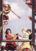 Musical Group on a Balcony 1622 Reproduction