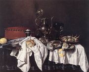 Still-Life with Pie, Silver Ewer and Crab 1658 Reproduction