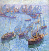 Breton Fishing Boats 1912 Reproduction