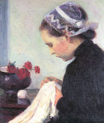 The Sewing Girl 1911 Reproduction