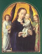 Mary and Child with two Angels Making Music Reproduction