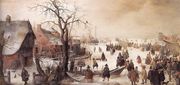 Winter Scene On A Canal Reproduction