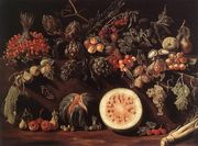 Fruit, Vegetables and a Butterfly c. 1620 Reproduction