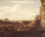 A River Valley with a Group of Houses c. 1625 Reproduction