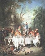 Luncheon Party in a Park c. 1735 Reproduction