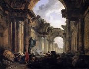 Imaginary View of the Grande Galerie in the Louvre in Ruins 1796 Reproduction