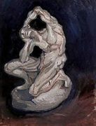 Plaster Statuette of a Kneeling Man Reproduction