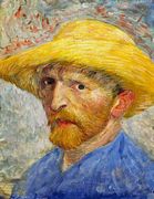 Autoportrait au chapeau de paille 2 1887 Reproduction