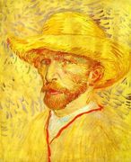 Autoportrait au chapeau de paille 1 1887 Reproduction