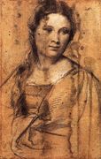 Portrait of a Young Woman (draw) Reproduction