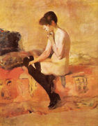 Nude woman on a divan Reproduction