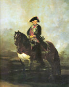 Portrait of Carlos IV with a horse Reproduction