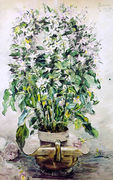 Flowers in a vase Reproduction