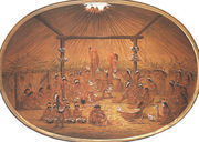 Mandan okipa ceremony Reproduction