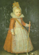 Portrait of a young boy holding a cane Reproduction