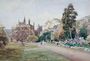 The long walk and flower border in May New College Oxford 1918 Reproduction