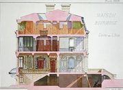 Cross section of house for the Bourgeoisie Reproduction