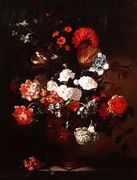 Still Life of Carnations Tulips Peonies and Other Flowers Reproduction