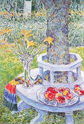 Flowers and fruit under the tree Reproduction