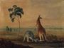 Kangaroos in a landscape Reproduction