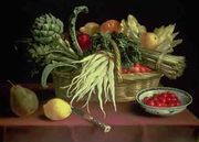 Still life of Fruit and Vegetables Reproduction