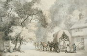 A Carriers Cart Outside an Inn, c.1785-90 Reproduction