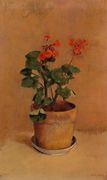 A Pot Of Geraniums Reproduction