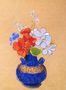 Flowers In A Blue Vase Reproduction