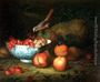 Still Life of fruit with a Finch Reproduction