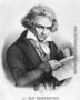 Ludwig van Beethoven 1770-1827 Composing his Missa Solemnis, engraved by Charles or Pierre Charles Vogt Reproduction