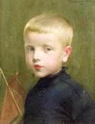 Portrait of a Boy with a Model Sailing Boat, 1893 Reproduction