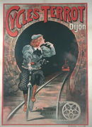 Poster advertising the Terrot Cycles, in Dijon, 1900-01 Reproduction