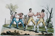 Boxing in England, illustration from Costume Antico e Moderno by Giulio Ferrario, published in Milan 1819 Reproduction