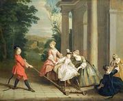 Children Playing with a Hobby Horse 1741-47 Reproduction