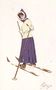 Woman turning on skis Reproduction