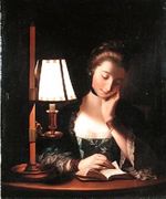 Woman Reading by a Paper-bell Shade 1766 Reproduction