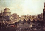 Capriccio The Grand Canal, with an Imaginary Rialto Bridge and Other Buildings 1740s Reproduction