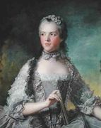 Portrait of Adelaide de France 1732-1800 with a Fan 1749 Reproduction