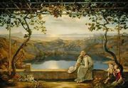 A Monk on a Terrace at the Nemi Lake Reproduction