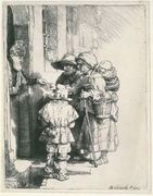 Beggars Receiving Alms at the Door of a House 1648 Reproduction