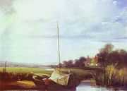 River Scene In France Reproduction