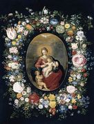 Virgin and Child with Infant St John in a Garland of Flowers Reproduction