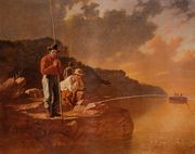 Fishing on the Mississippi Reproduction